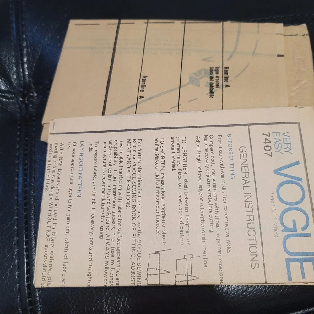 Vogue 7407 Sewing Pattern Misses Wrap Dress Shawl Collar Size 14 Uncut Vintage